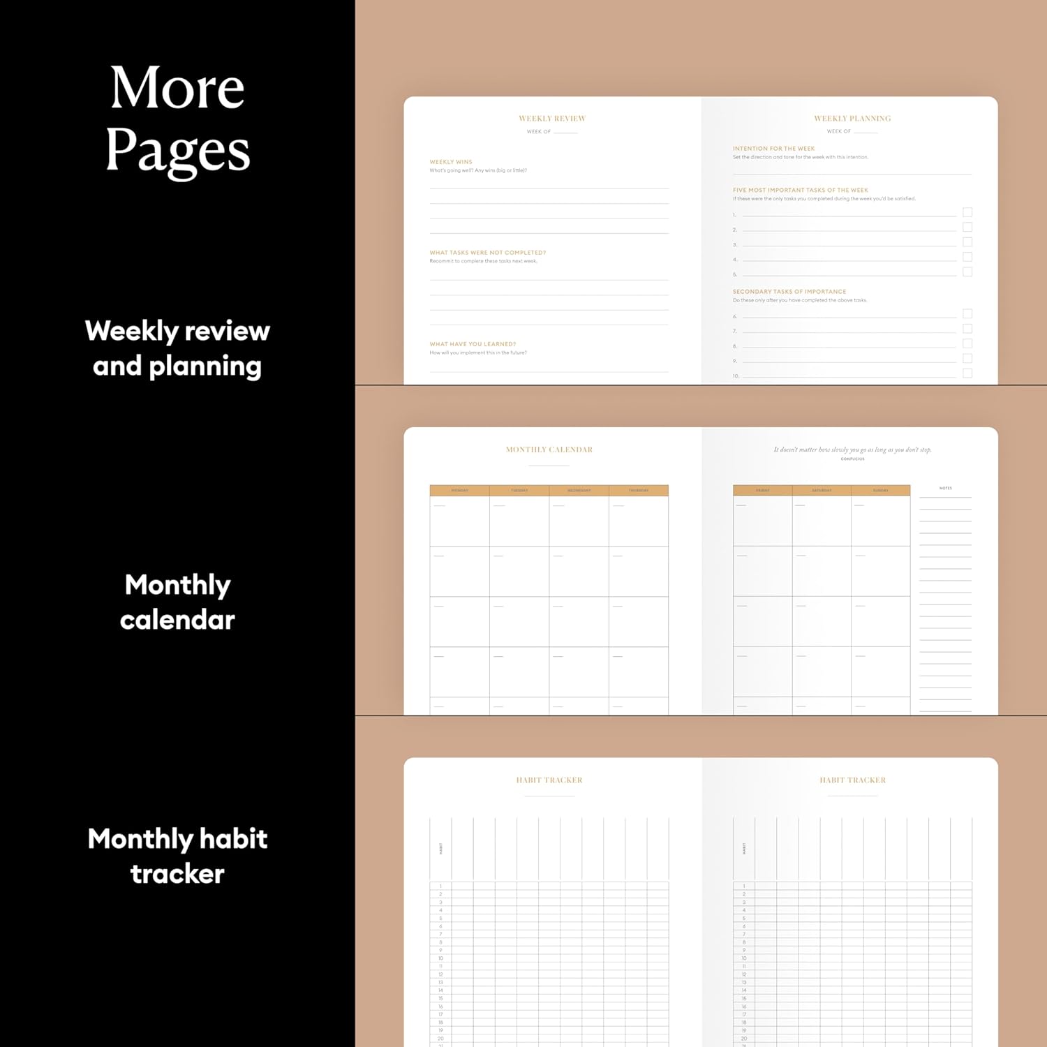 Intelligent Change 3-Month Productivity Planner 2025, Productivity Tools for Time Management & Mindfulness, Daily Planner To Do List, A5 Undated Quarterly Planner (Black) - Image 6